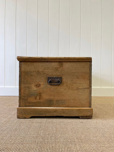 An English Pine Blanket Box or Small Low Coffee Table With Iron Handles c1850