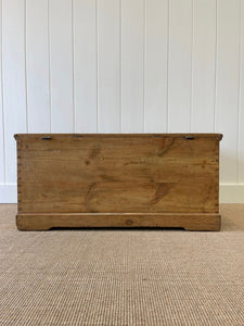 An English Pine Blanket Box or Small Low Coffee Table With Iron Handles c1850