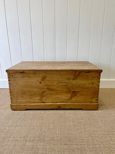 An English Pine Blanket Box or Small Low Coffee Table With Iron Handles c1850