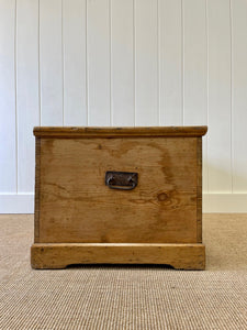 An English Pine Blanket Box or Small Low Coffee Table With Iron Handles c1850