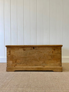An English Pine Blanket Box or Small Low Coffee Table With Iron Handles c1850