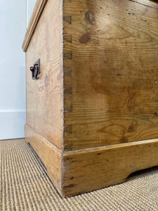 An English Pine Blanket Box or Small Low Coffee Table With Iron Handles c1850