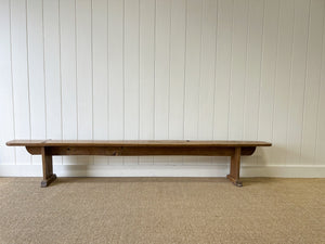 A 9ft French Oak or Elm Country Made Bench c1890