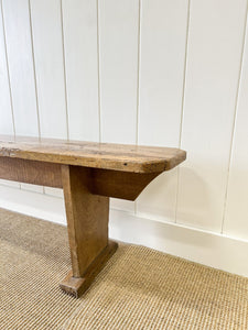 A 9ft French Oak or Elm Country Made Bench c1890