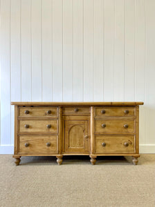 A Monumental English Country Pine Sideboard Buffet c1860