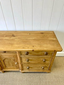 A Monumental English Country Pine Sideboard Buffet c1860