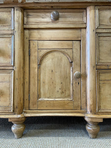 A Monumental English Country Pine Sideboard Buffet c1860