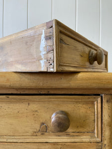A Monumental English Country Pine Sideboard Buffet c1860