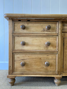 A Monumental English Country Pine Sideboard Buffet c1860