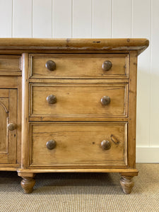 A Monumental English Country Pine Sideboard Buffet c1860