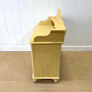 An Antique English Yellow Painted Pine Chest of Drawers Dresser c1890