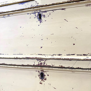 An Antique English Yellow Painted Pine Chest of Drawers Dresser c1890