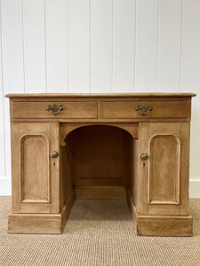 An Elegant Antique English Pine Pedestal Desk c1890