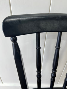 A Set of 4 Painted Elm Wood Farmhouse Chairs
