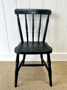 A Set of 4 Painted Elm Wood Farmhouse Chairs