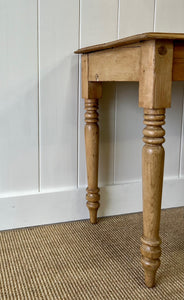An Antique English Country Pine Console Table or Desk c1890