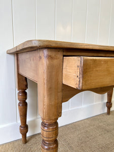 Antique English Country Pine Console Table with Drawers c1890