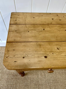 Antique English Country Pine Console Table with Drawers c1890