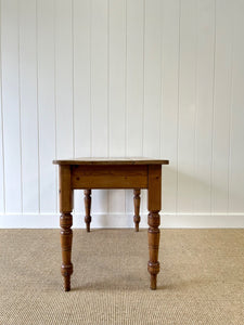 Antique English Country Pine Console Table with Drawers c1890