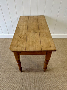 Antique English Country Pine Console Table with Drawers c1890