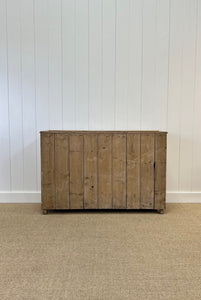 An English Country Pine Sideboard Buffet With Dog Kennel Center c1860