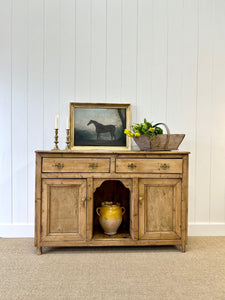 An English Country Pine Sideboard Buffet With Dog Kennel Center c1860