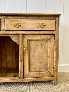 An English Country Pine Sideboard Buffet With Dog Kennel Center c1860