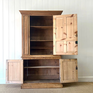 A 19th Century English Pine Bookcase Cabinet or Hutch