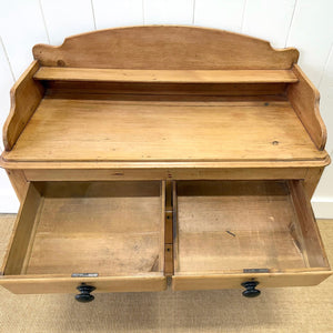An Antique English Pine Chest of Drawers Dresser with Gallery c1890