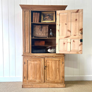 A 19th Century English Pine Bookcase Cabinet or Hutch