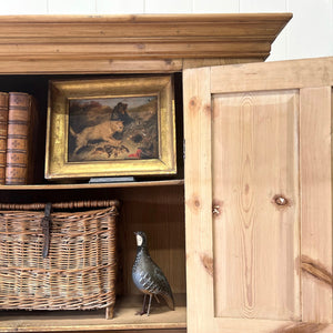 A 19th Century English Pine Bookcase Cabinet or Hutch
