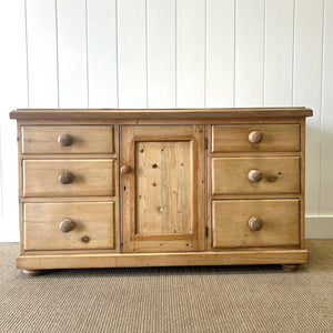 A English Country 6 Drawer Pine Buffet or Sideboard