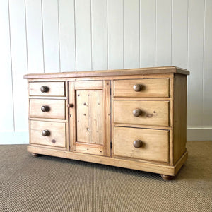 A English Country 6 Drawer Pine Buffet or Sideboard