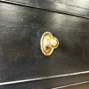 A Large 19th Century English Ebonized Linen Press Cupboard