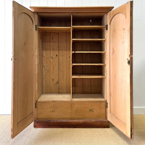 A Wonderful and Useful Vintage Rustic Pine Cupboard or Wardrobe