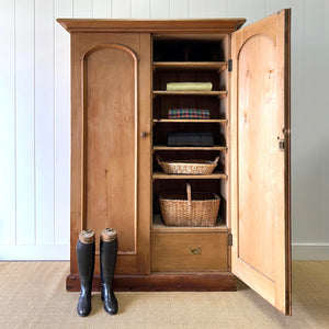 A Wonderful and Useful Vintage Rustic Pine Cupboard or Wardrobe