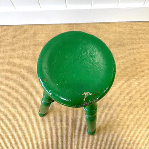 A Green Painted Wooden Stool