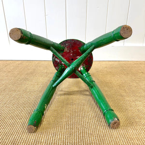 A Green Painted Wooden Stool