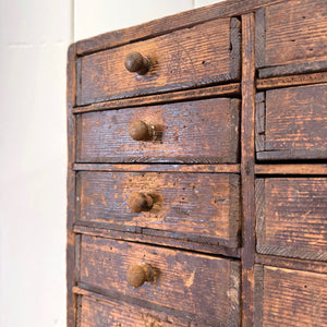 A 19th Century English Bank of Tabletop Drawers