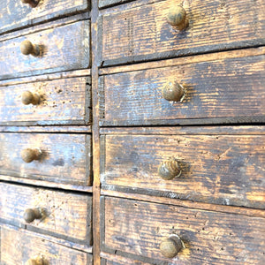 A 19th Century English Bank of Tabletop Drawers