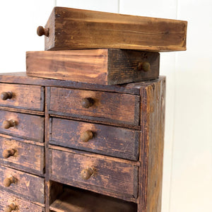 A 19th Century English Bank of Tabletop Drawers