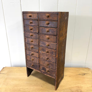A 19th Century English Bank of Tabletop Drawers