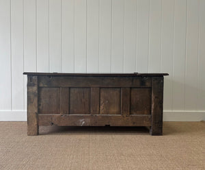 A Very Antique 18th Century English Oak Coffer or Trunk