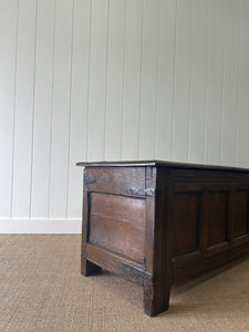 A Very Antique 18th Century English Oak Coffer or Trunk
