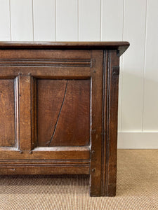 A Very Antique 18th Century English Oak Coffer or Trunk