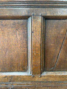 A Very Antique 18th Century English Oak Coffer or Trunk