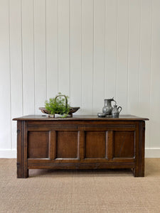 A Very Antique 18th Century English Oak Coffer or Trunk