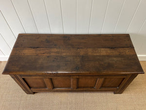 A Very Antique 18th Century English Oak Coffer or Trunk