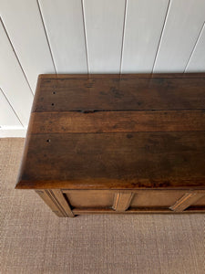A Very Antique 18th Century English Oak Coffer or Trunk