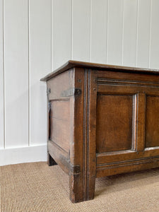 A Very Antique 18th Century English Oak Coffer or Trunk